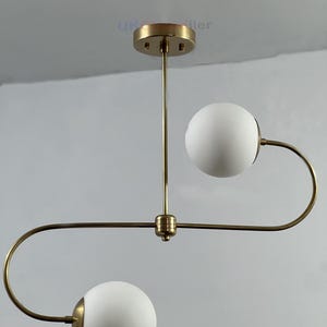 2 Pendant Light | Antique Brass Sputnik Chandelier Light | Mid Century Brass Modern Ceiling | Custom Kitchen Light Fixture