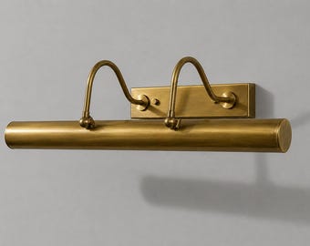 Vintage Solid Brass Picture Light | Mid Century Modern Brass Adjustable Picture Light | Vintage Style - 15 inch Modern Painting Light