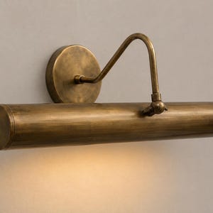 Handmade Solid Brass Picture Light | Raw Brass Vintage Wall Picture Light | Adjustable Gold Wall Mount Art Lamp Fixture