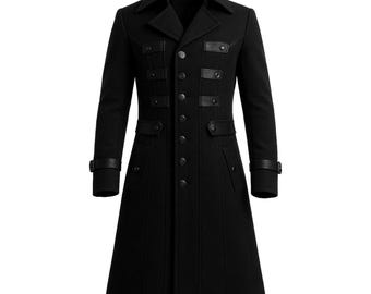 Gabardina gótica hecha a mano: abrigo largo victoriano steampunk