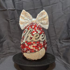 Cheer Duck Enchanted egg, Lucky PRIZES Inside, Red, Bling duck, Cheer Gift, Lucky duck, Bedazzled Duck, Unique Gift, Rhinestone Rubber Duck