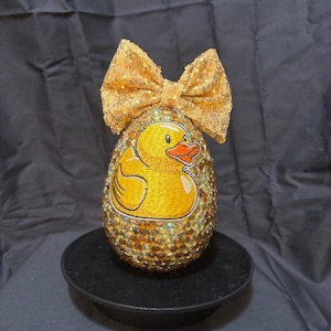 Cheer Duck Enchanted egg, Lucky PRIZES Inside, Gold, Bling duck, Cheer Gift, Lucky duck, Bedazzled Duck, Unique Gift, Rhinestone Rubber Duck
