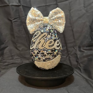 Cheer Duck Enchanted egg, Lucky PRIZES Inside, Black, Bling duck, Cheer Gift, Lucky duck, Bedazzled Duck, Unique Gift, Rhinestone Duck