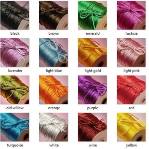 2MM Satin Rattail Cord Trim Shamballa Macrame Beading Nylon kumihimo Jewelry String image 1