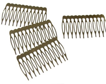 Silver Metal Hair Combs with Teeth for hair accessories Pack of 12 PCS Available in 3 Sizes Wholesale Price