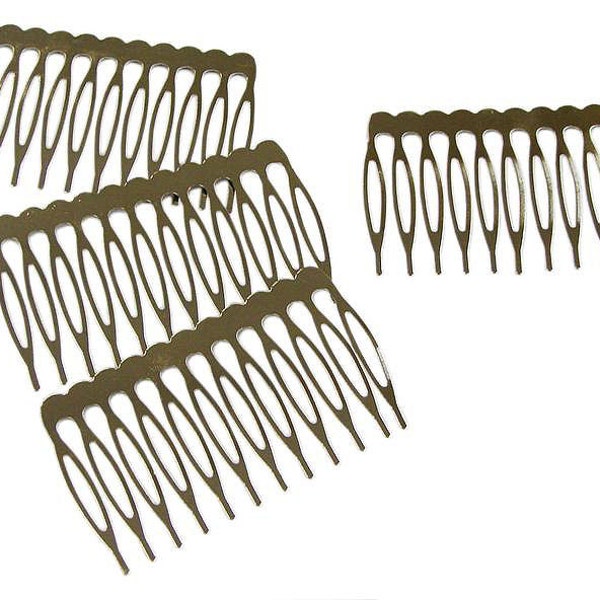 Silver Metal Hair Combs with Teeth for hair accessories Pack of 12 PCS Available in 3 Sizes Wholesale Price