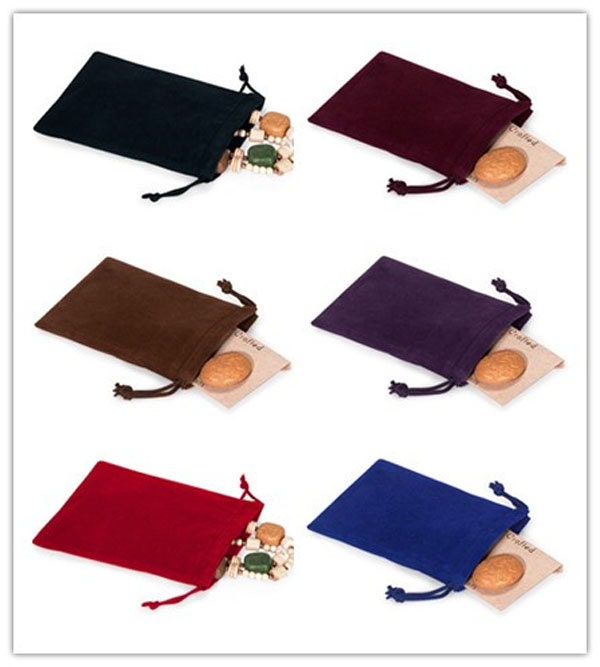 Velvet Jewellery Pouches 8cm X 10cm , Small Drawstring Gift Bags Thick Soft  High Quality 3.1x 3.9 