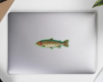 Pegatina de trucha arcoíris – Calcomanía de pesca de vinilo duradera, diseño de Kelder Castworks