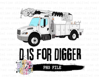 Lijnman D staat voor Digger Truck PNG-bestand, Clipart, Bouwgrafisch ontwerp (Digitale download)