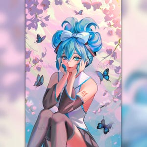 Vocaloid Art Print - Hatsune Miku - 11x17 Wall Decor