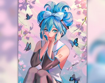 ボーカロイド アートプリント - 初音ミク - 11x17 壁飾り