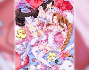 Tifa and Aerith Valentine's Day Art Print - Wall Decor