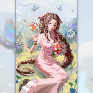 Stampa artistica di Final Fantasy VII - Aerith - Decorazione murale 11x17