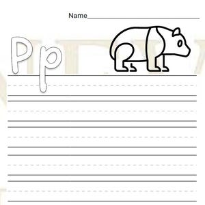Alphabet Tracing Worksheets P-T