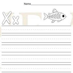 Alphabet Tracing Worksheets X-Z