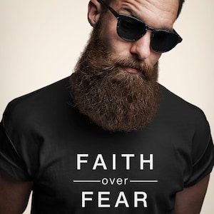 Faith Over Fear T-shirt, Religious Graphic Tee, Christian Gift, Inspirational Shirt, Catholic Apparel, Faith Minimalist Top