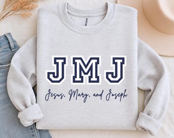 Sweat-shirt catholique JMJ, chemise Jesus Mary Joseph, pull Holy Family, cadeau de vêtement catholique
