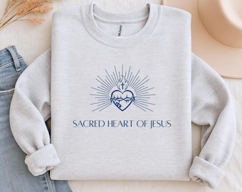Sacred Heart of Jesus Sweatshirt, Catholic Sweater, Christian Jesus Shirt, Faith Gift