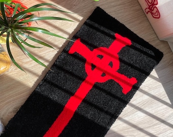 Vampire Hunter D Inspiriert Gothic Cross Anime Tufted Teppich: Bunter handgemachter Wohnkultur
