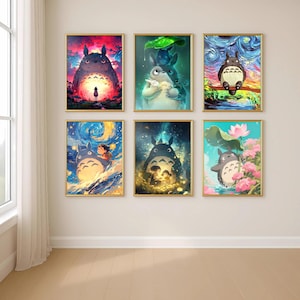 Totoro Wall Art Print Set: Studio Ghibli Anime Decor (Digital Download A2-A5 Sizes)