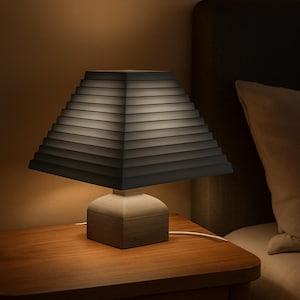 Modern Layered Table Lamp – Minimalist Bedside Lighting