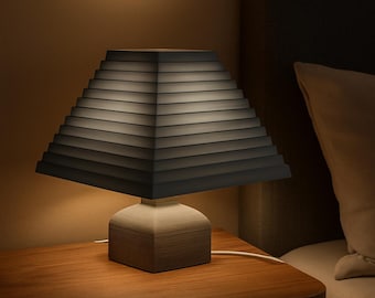 Modern Layered Table Lamp – Minimalist Bedside Lighting