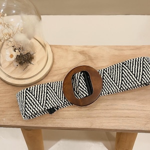 Straw Woven Belt, Elastic Waist Boho Belt, Wide Waist Belt for Women, Summer Dress Belt, Handmade Straw Belt, Bohemian Fashion Accessory