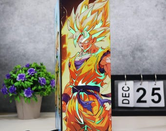 Anime Wooden Box Lamp, Dragon Ball Z Night Light, LED Decor, Anime room Decor, Gift for Friends, Birthday Gift, Handmade Gift, Gift For Mom.