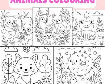 30 Animals Colouring Pages • PDF Only; NON-Physical • 1024x1024