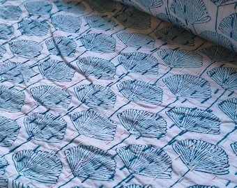 Blue Floral Kantha Quilt: Handmade Indian Cotton Bedspread King/Queen/Twin Hand Block Quilt