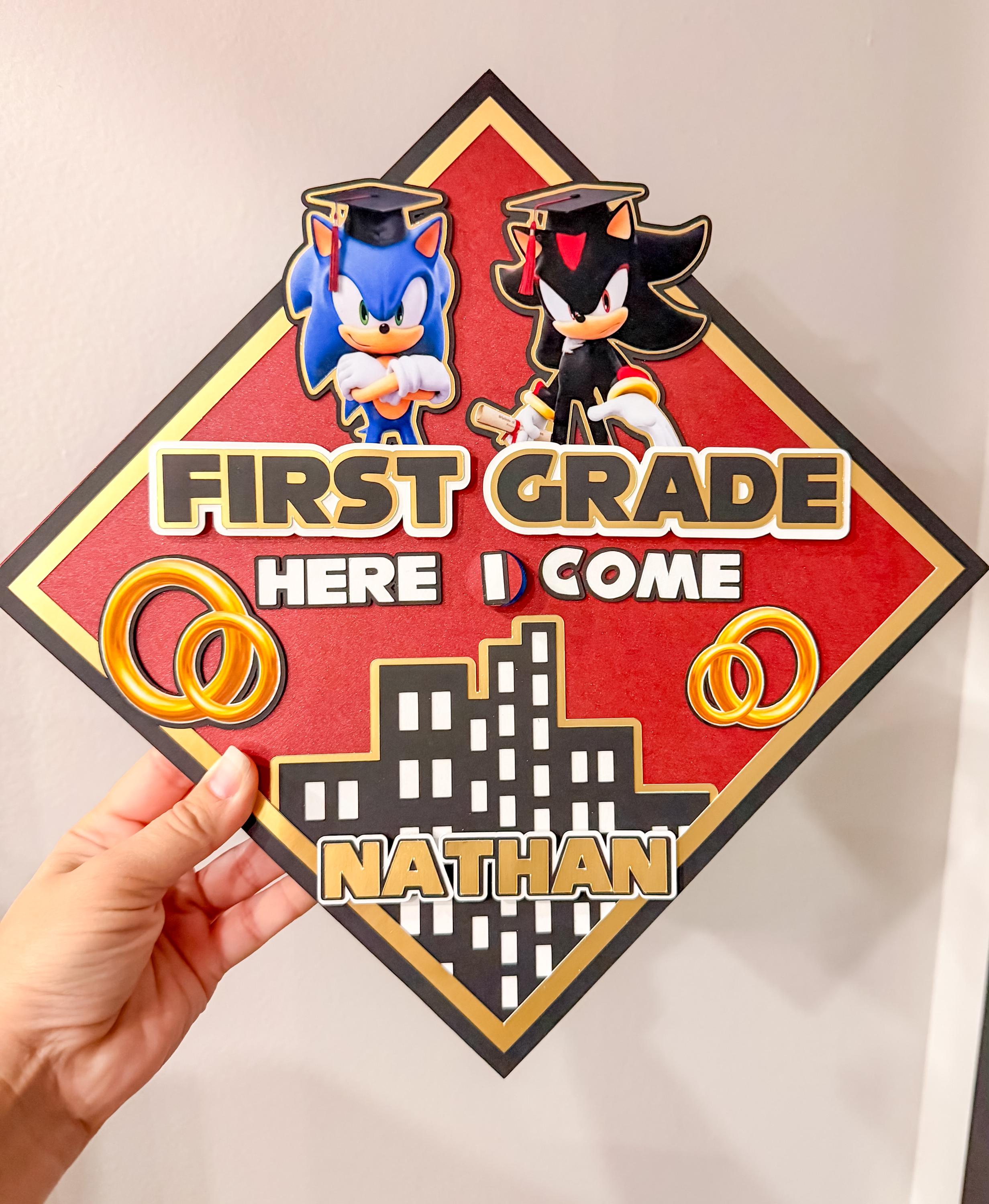 Sonic Graduation Cap Topper | Grad Cap Decor | Video Game Graduation ...