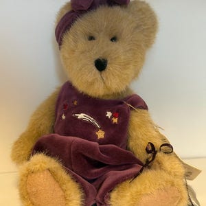 Urso de pelúcia Boyds Bears Sydney G Bearsmark roxo, exclusivo da Hallmark, urso de pelúcia colecionável vintage, presente.