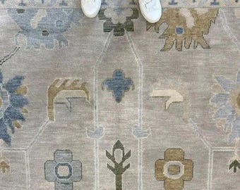 Tappeto Kilim neutro tessuto a mano, tappeto tribale in lana, tappeto boho scandinavo, morbido tappeto geometrico in lana per soggiorno