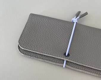 KNOT wallet wide - zinc leather