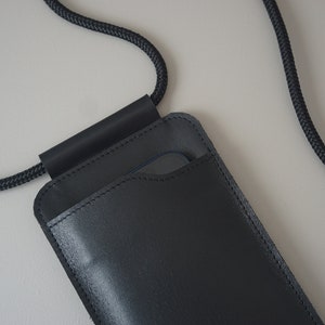 EDGE phone sling - black leather