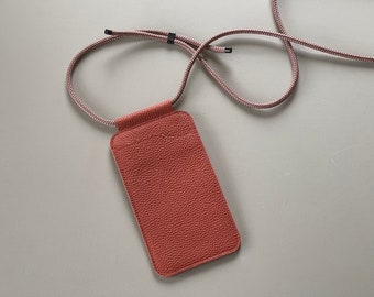 EDGE phone sling - brick leather