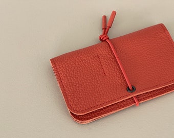 KNOT wallet - brick leather