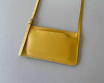 EDGE phone purse - mustard leather