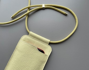 EDGE phone sling - butter leather - cord shoulder strap