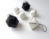 Christmas decoration set - black & white leather