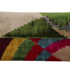 Handmade Silk Velvet Ikat Clutch Bag: Bohemian Ethnic Purse