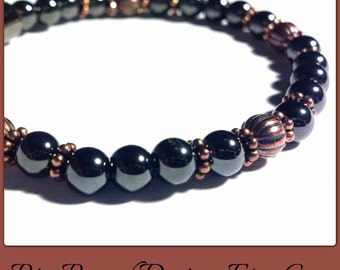 Magnetic Bracelet or Anklet || Therapeutic Solid Copper & Triple Power Hematite || Super High Strength Clasp || HOMEOPATHIC