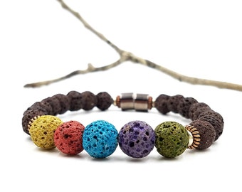 EO Diffuser Bracelet Lava Rock Genuine Copper Sphere Aromatherapy| Diffuser Bracelet Mosquito Repellent Bracelet