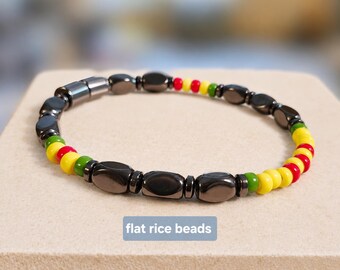 Vietnam Ribbon Bracelet: Magnetic Hematite Therapy, Plus Size Anklet Rasta