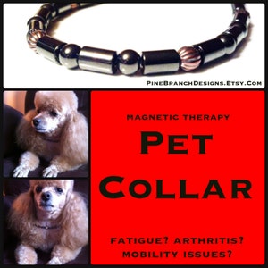 Therapy Hematite and Copper Strong Clasp Homeopathic Magnetic PET Collar Wellness Health High Strength Pet Care Custom Sized Therapy Hematite and Copper Strong Clasp Homeopathic Magnetic PET Collar Wellness Health High Strength Pet Care Custom Sized