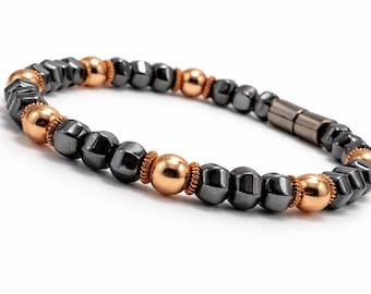 Anklet || Bracelet || Magnetic Therapy || Pure Copper || Triple POWER Hematite ||Easy Use Magnetic Clasp || Holistic