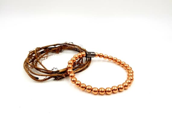 Handmade Copper Magnetic Hematite Therapy Bracelet – Super Strong Healing Energy For Men & Women