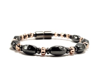 Copper and Hematite Magnetic Therapy Bracelet or Anklet: High Power Wellness