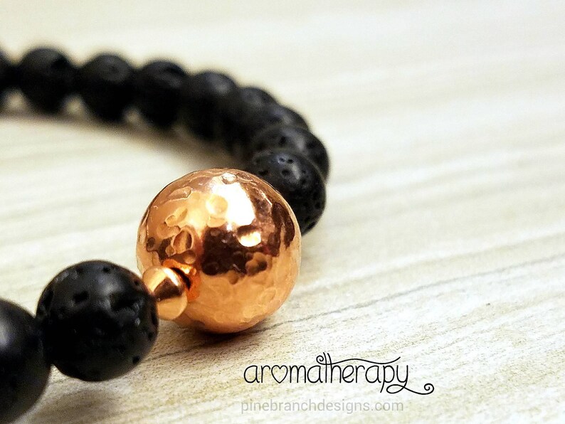 EO Diffuser Bracelet Lava Rock Genuine Copper Sphere Aromatherapy| Diffuser Bracelet Mosquito Repellent Bracelet
