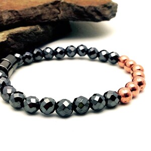 Copper & Faceted Black Hematite Magnetic Therapy Bracelet or Anklet Super High Power Wellness Health Magnetic Clasp Classic image 5